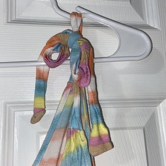 Everly Multicolor Pastel Tie Shoulder Top - Picture 5 of 7